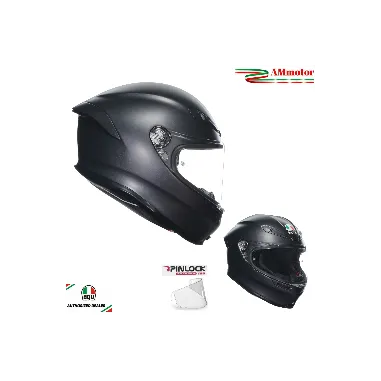 Casco Agv K6 S Matt Black Integrale Per Moto Nero Opaco Visiera Max Pinlock