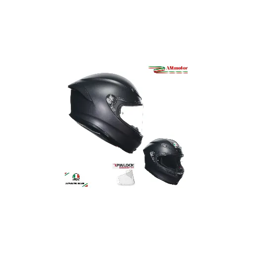 Casco Agv K6 S Matt Black Integrale Per Moto Nero Opaco Visiera Max Pinlock
