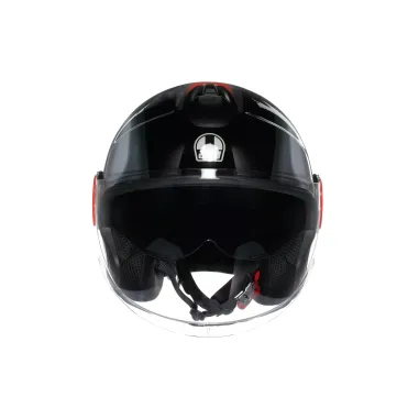 Casco Jet Agv Eteres Levanto Black Silver Red Doppia Visiera Moto Ece 22.06