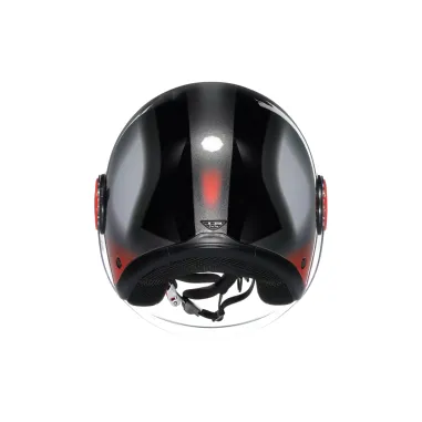 Casco Jet Agv Eteres Levanto Black Silver Red Doppia Visiera Moto Ece 22.06