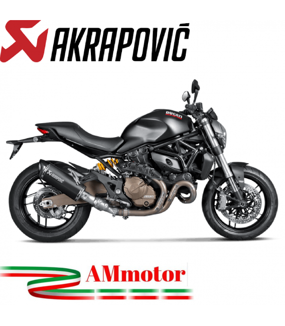 Akrapovic Ducati Monster 821 14 2016 Terminale Di Scarico Slip-On Line Titanio Black Moto