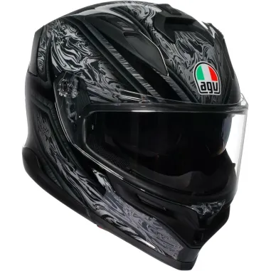 Casco Agv K7 Damascus Black Silver Integrale Per Moto Opaco Visiera Max Pinlock