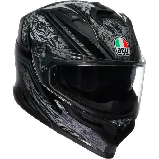 Casco Agv K7 Damascus Black Silver Integrale Per Moto Opaco Visiera Max Pinlock