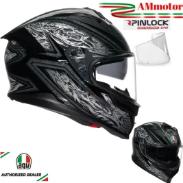 Casco Agv K7 Damascus Black Silver Integrale Per Moto Opaco Visiera Max Pinlock