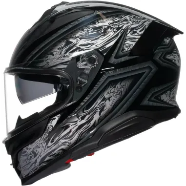 Casco Agv K7 Damascus Black Silver Integrale Per Moto Opaco Visiera Max Pinlock