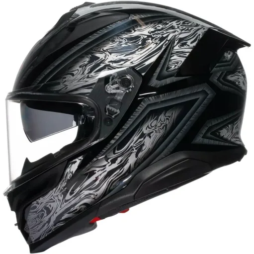 Casco Agv K7 Damascus Black Silver Integrale Per Moto Opaco Visiera Max Pinlock