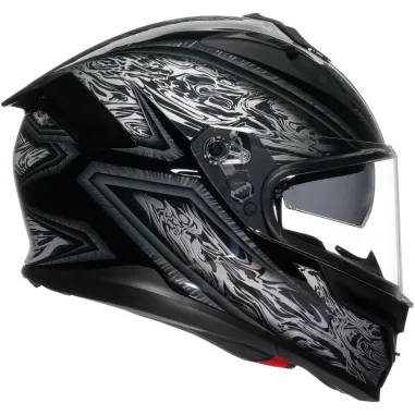 Casco Agv K7 Damascus Black Silver Integrale Per Moto Opaco Visiera Max Pinlock