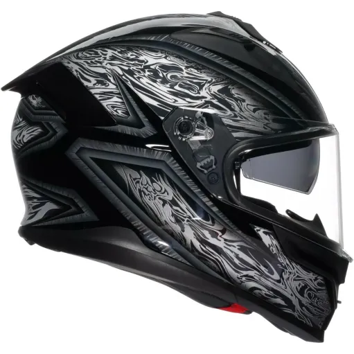 Casco Agv K7 Damascus Black Silver Integrale Per Moto Opaco Visiera Max Pinlock