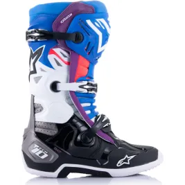 Alpinestars Tech 10 Supervented Stivali Motocross Enduro Nero Smalto Blu Viola Bianco 2