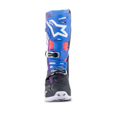 Alpinestars Tech 10 Supervented Stivali Motocross Enduro Nero Smalto Blu Viola Bianco