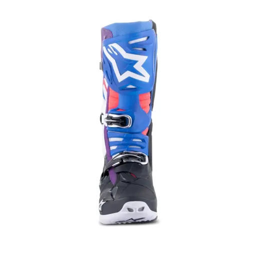 Alpinestars Tech 10 Supervented Stivali Motocross Enduro Nero Smalto Blu Viola Bianco