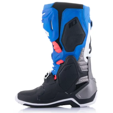 Alpinestars Tech 10 Supervented Stivali Motocross Enduro Nero Smalto Blu Viola Bianco