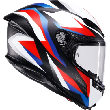 Casco Agv K6 S Tmewarp Matt Black Red Blue Integrale Per Moto Opaco Visiera Max Pinlock