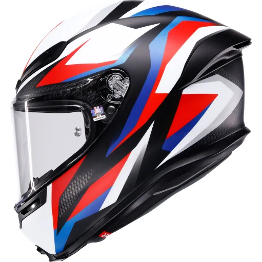 Casco Agv K6 S Tmewarp Matt Black Red Blue Integrale Per Moto Opaco Visiera Max Pinlock