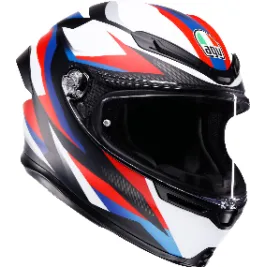 Casco Agv K6 S Tmewarp Matt Black Red Blue Integrale Per Moto Opaco Visiera Max Pinlock