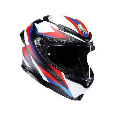 Casco Agv K6 S Tmewarp Matt Black Red Blue Integrale Per Moto Opaco Visiera Max Pinlock