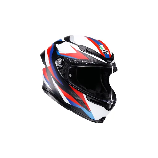 Casco Agv K6 S Tmewarp Matt Black Red Blue Integrale Per Moto Opaco Visiera Max Pinlock