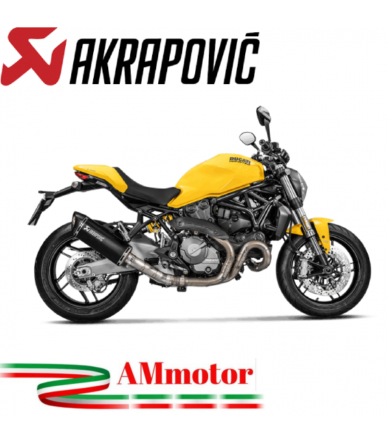 Akrapovic Ducati Monster 821 17 2020 Terminale Di Scarico Slip-On Line Titanio Black Moto