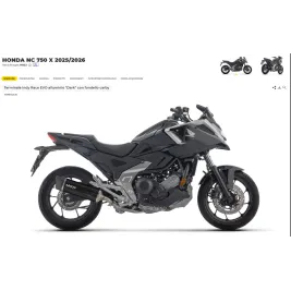 Terminale Di Scarico Arrow Honda NC 750 X 25 - 2026 Slip-On Indy Race EVO alluminio Dark con fondello carby Moto