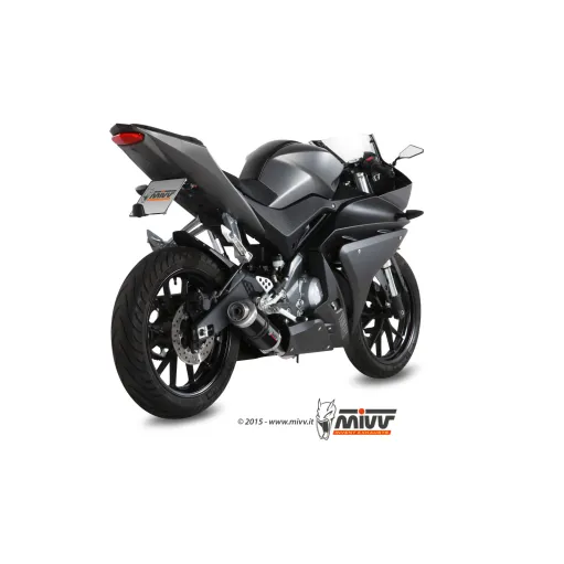 Mivv Yamaha Yzf R25 Scarico Completo Terminale Gp Black Inox Nero Moto