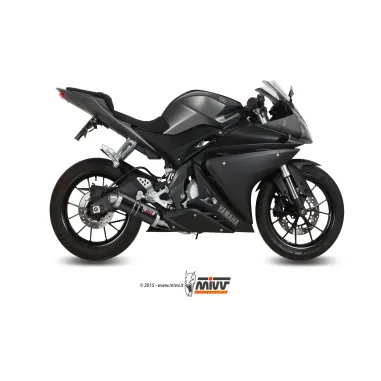 Mivv Yamaha Yzf R25 Scarico Completo Terminale Gp Black Inox Nero Moto