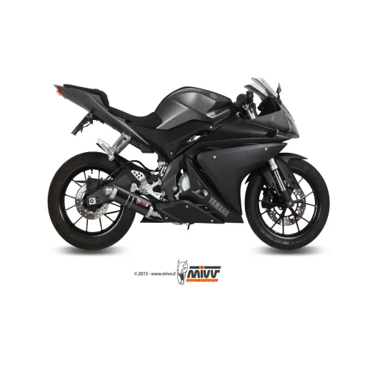 Mivv Yamaha Yzf R25 Scarico Completo Terminale Gp Black Inox Nero Moto