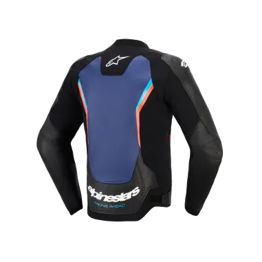 Alpinestars Giacca In Pelle GP Force V2  Black Blue Red Fluo Moto