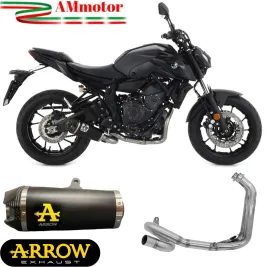 Scarico Completo Yamaha MT-07 2021-2024 Arrow Per Moto Terminale Works Acciaio Nero Omologato