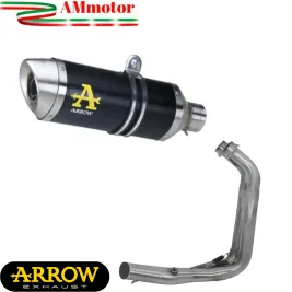 Scarico Completo Yamaha MT-07 2021-2024 Arrow Per Moto Terminale Thunder Alluminio Nero Fondello Acciaio Inox Racing
