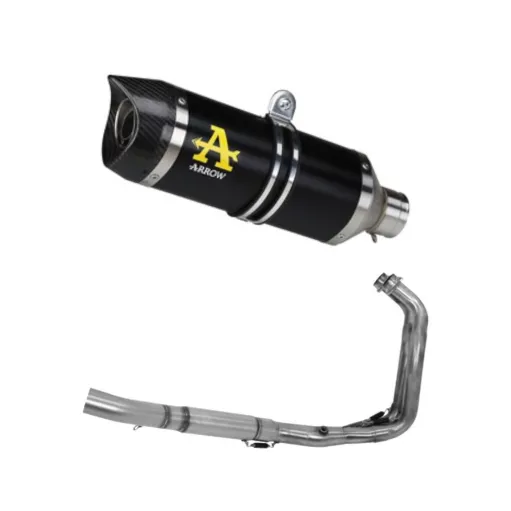 Scarico Completo Yamaha MT-07 2014-2020 Arrow Per Moto Terminale Thunder Alluminio Nero Versione Alta Omologato