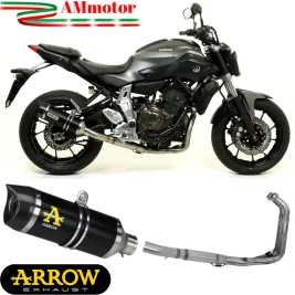 Scarico Completo Yamaha MT-07 2014-2020 Arrow Per Moto Terminale Thunder Alluminio Nero Versione Alta Racing