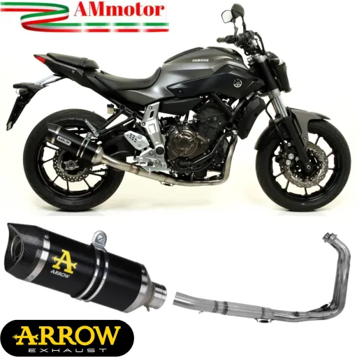 Scarico Completo Yamaha MT-07 2014-2020 Arrow Per Moto Terminale Thunder Alluminio Nero Versione Alta Racing