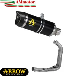 Scarico Completo Yamaha MT-07 2014-2020 Arrow Per Moto Terminale Thunder Alluminio Nero Versione Bassa Omologato