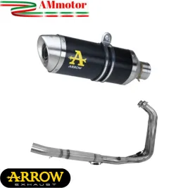 Scarico Completo Yamaha MT-07 2014-2020 Arrow Per Moto Thunder Alluminio Nero Fondello Acciaio Inox Versione Alta Racing