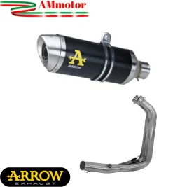 Scarico Completo Yamaha MT-07 2014-2020 Arrow Per Moto Terminale Thunder Alluminio Nero Fondello Inox Versione Bassa Racing