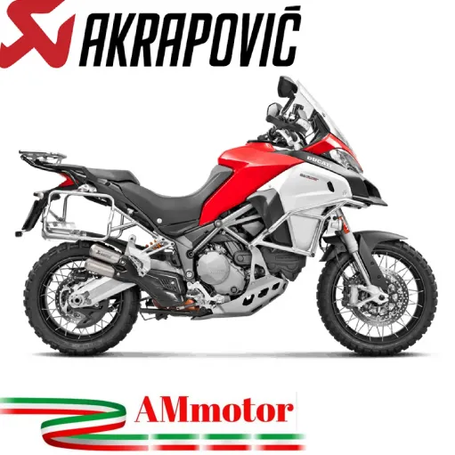 Akrapovic Ducati Multistrada 1200 Enduro Terminale Di Scarico Slip-On Line Titanio Moto Omologato