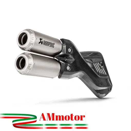 Akrapovic Ducati Multistrada 950 / S 17 - 2020 Terminale Di Scarico Moto Slip-On Line Titanio Omologato