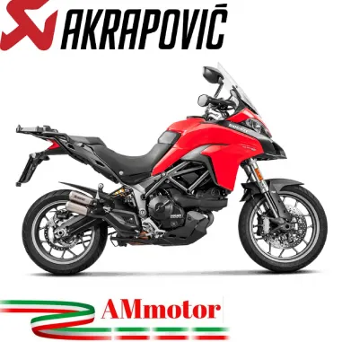 Akrapovic Ducati Multistrada 950 / S 17 - 2020 Terminale Di Scarico Moto Slip-On Line Titanio Omologato