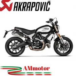 Akrapovic Ducati Scrambler 1100 2018 - 2020 Terminali Di Scarico Slip-On Line Titanio Moto Omologato