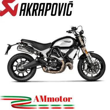 Akrapovic Ducati Scrambler 1100 2018 - 2020 Terminali Di Scarico Slip-On Line Titanio Moto Omologato