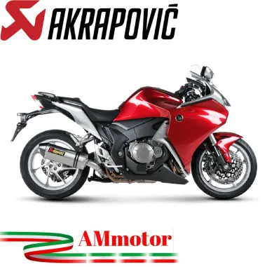 Akrapovic Honda Vfr 1200 F Terminale Di Scarico Slip-On Line Titanio Moto Omologato