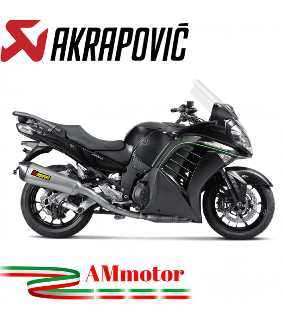 Akrapovic Kawasaki 1400 Gtr Terminale Di Scarico Slip-On Line Titanio Moto Omologato