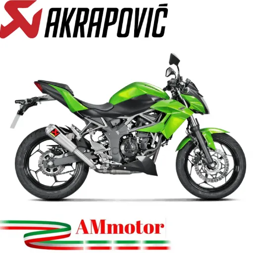 Akrapovic Kawasaki Ninja 125 / Z 125 Terminale Di Scarico Slip-On Line Titanio Moto