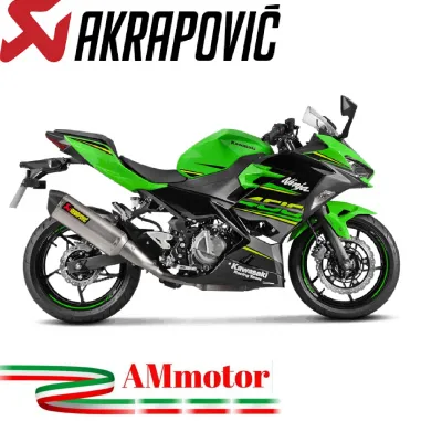 Akrapovic Kawasaki Ninja 400 Terminale Di Scarico Slip-On Line Titanio Moto Omologato