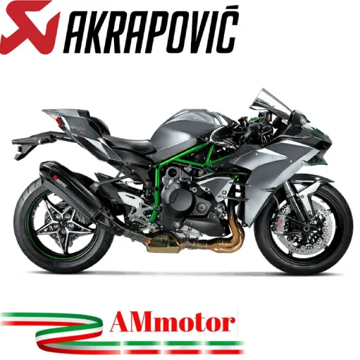 Akrapovic Kawasaki Ninja H2 Terminale Di Scarico Slip-On Line Carbonio Moto