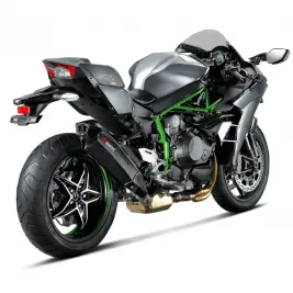 Akrapovic Kawasaki Ninja H2 Terminale Di Scarico Slip-On Line Carbonio Moto 2