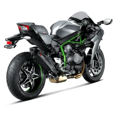 Akrapovic Kawasaki Ninja H2 Terminale Di Scarico Slip-On Line Carbonio Moto