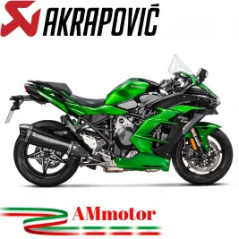 Akrapovic Kawasaki Ninja H2 Sx 18 - 2020 Terminale Di Scarico Slip-On Line Titanio Black Moto Omologato