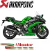 Akrapovic Kawasaki Ninja H2 Sx 18 - 2020 Terminale Di Scarico Slip-On Line Titanio Black Moto Omologato