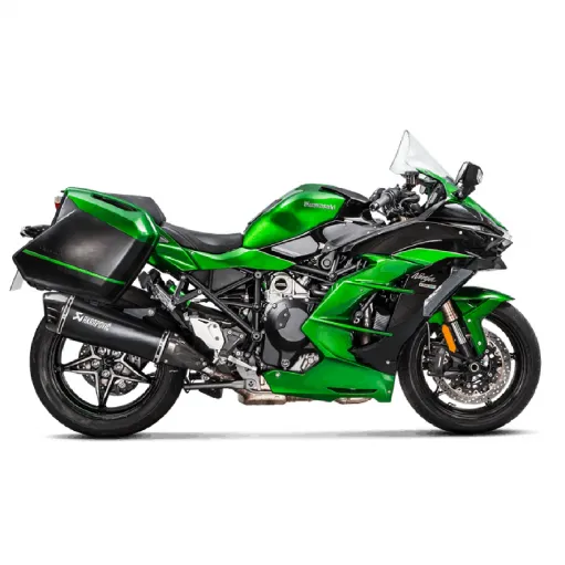 Akrapovic Kawasaki Ninja H2 Sx 18 - 2020 Terminale Di Scarico Slip-On Line Titanio Black Moto Omologato